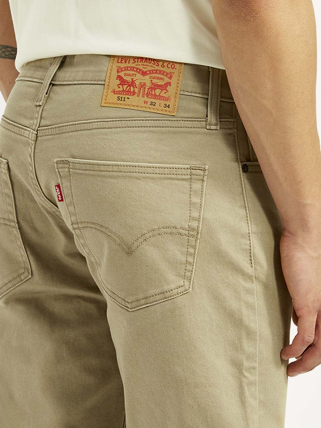 Men's 511 Khaki Slim Fit Mid Rise Jeans - Detail View