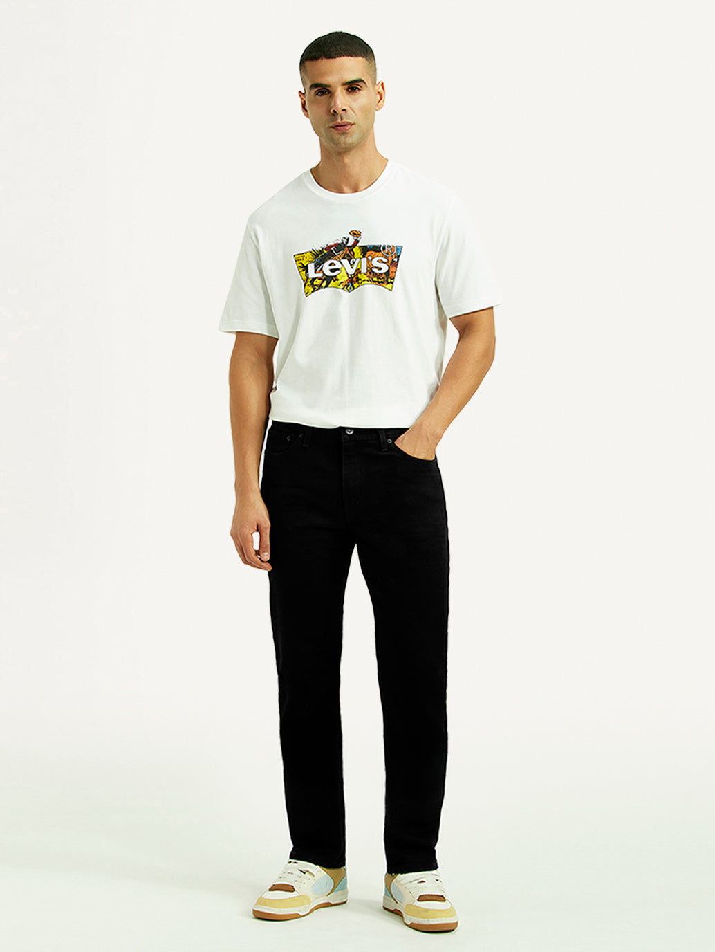 Men's 511 Black Slim Fit Mid Rise Kooltex Jeans - Front View