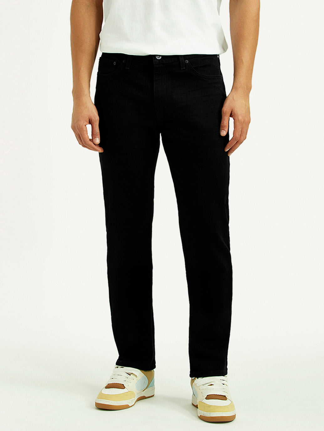Men's 511 Black Slim Fit Mid Rise Kooltex Jeans - Front View