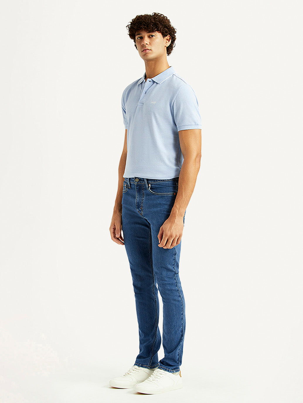 Men's 511 Blue Slim Fit Mid Rise Jeans - Side View