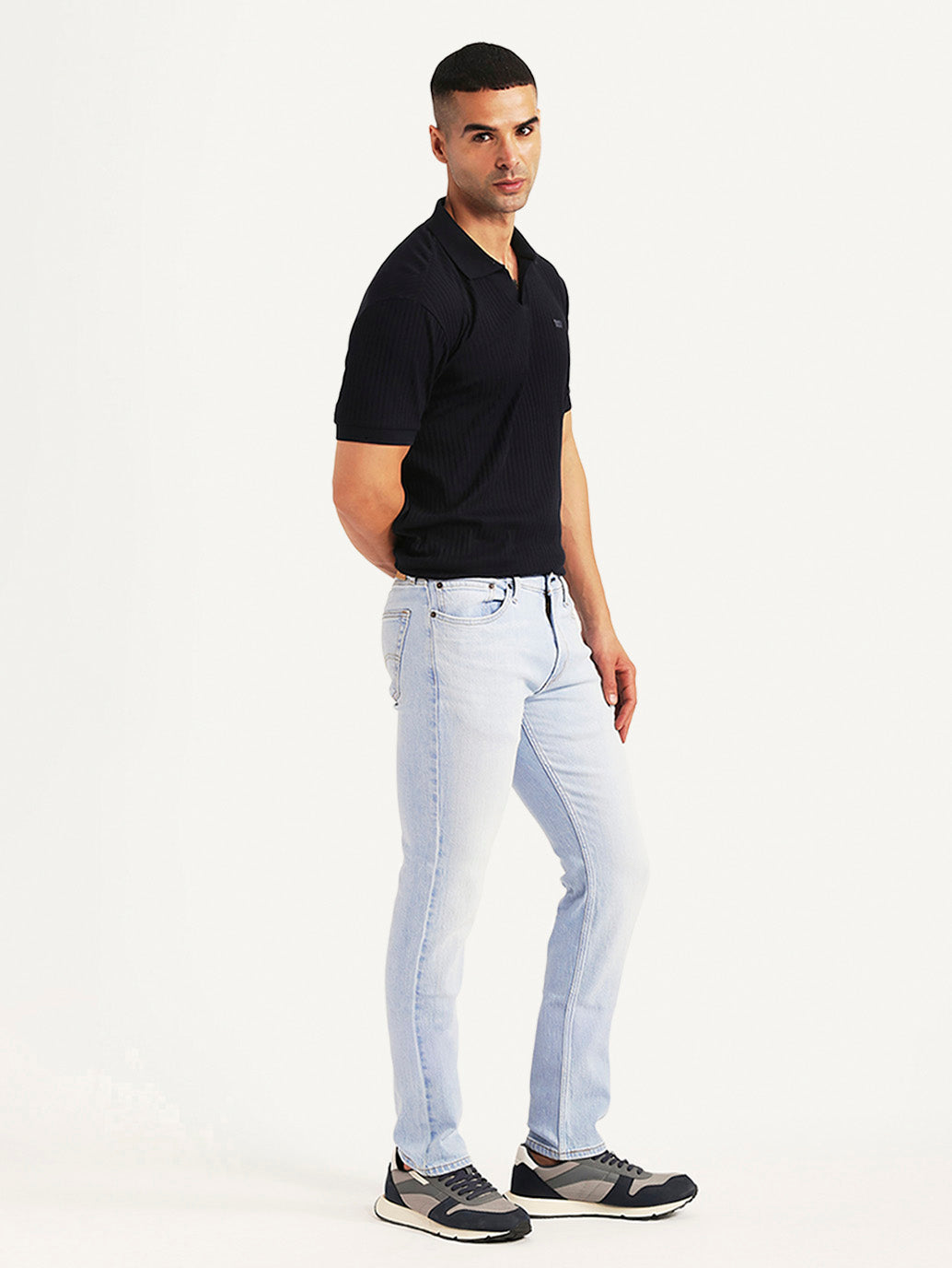 Men's 511 Light Blue Slim Fit Mid Rise Jeans - Side View