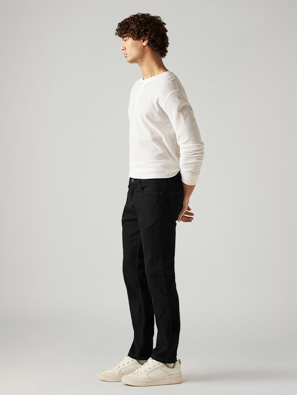 Men's 511 Black Slim Fit Mid Rise Jeans - Side View