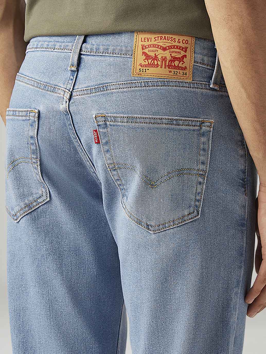 Men's 511 Light Blue Slim Fit Mid Rise Jeans - 20 View