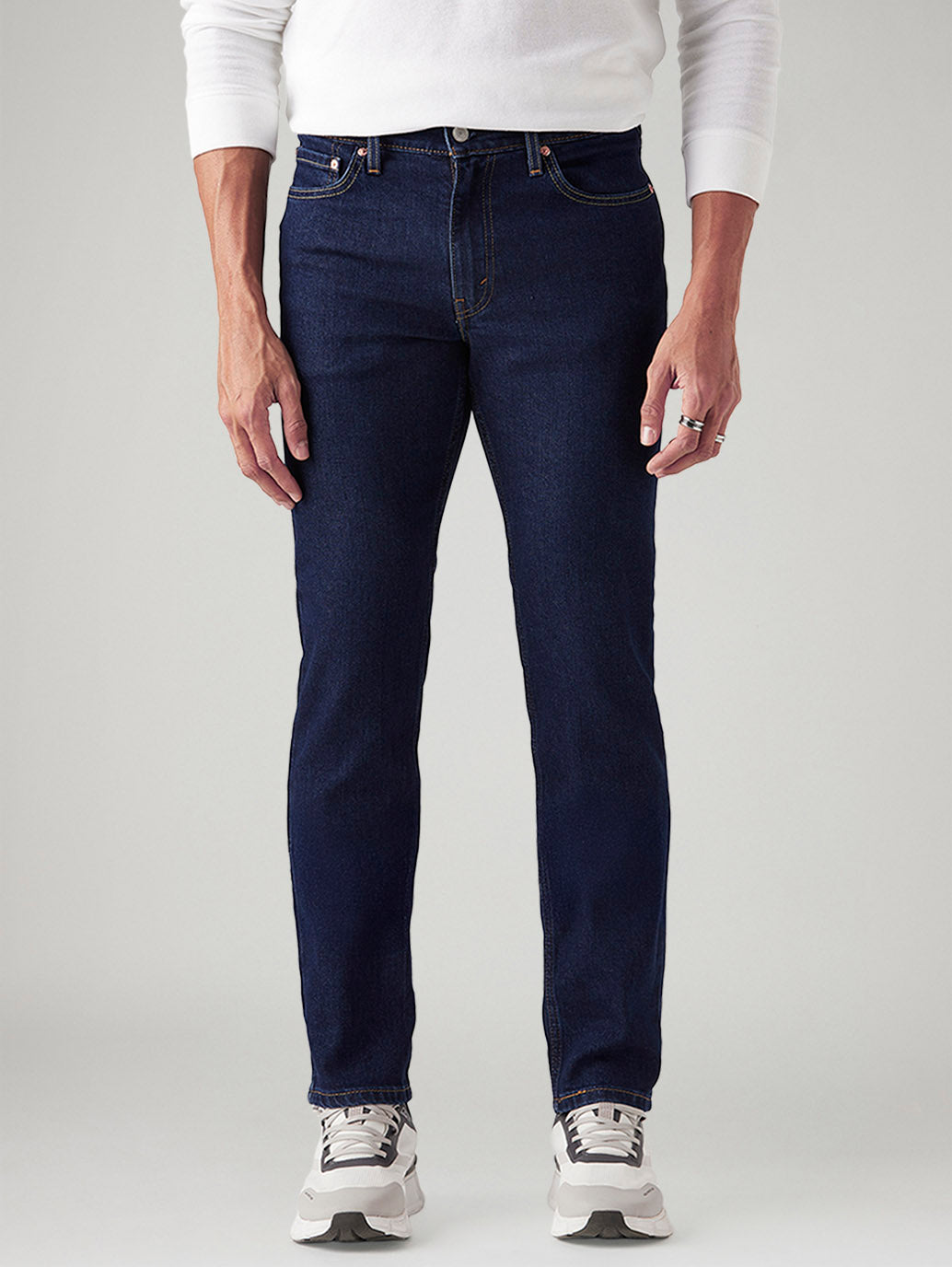Men's 511 Dark Blue Slim Fit Mid Rise Jeans - Front View