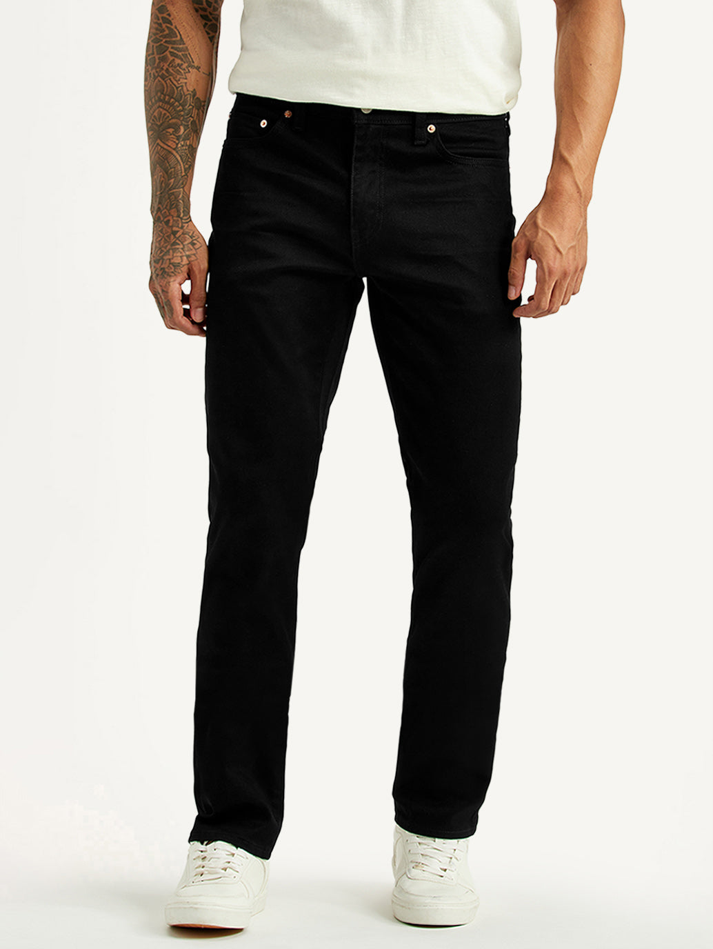 Men's 511 Black Slim Fit Mid Rise Jeans - Front View