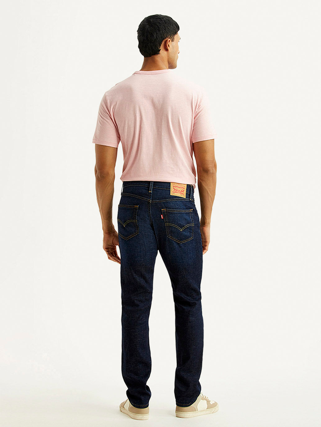 Men's 511 Navy Slim Fit Mid Rise Linen Jeans - Back View
