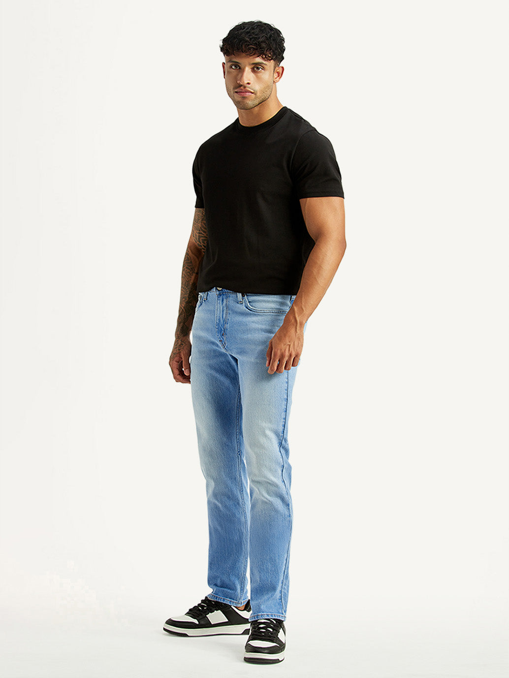 Men's 511 Light Blue Slim Fit Mid Rise Jeans - Side View