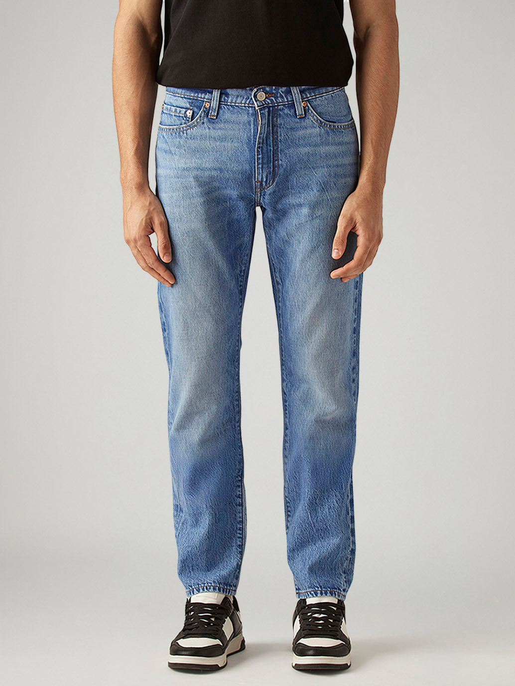 Men's 511 Blue Slim Fit Mid Rise Selvedge Jeans - Front View