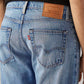 Men's 511 Blue Slim Fit Mid Rise Selvedge Jeans - Detail View