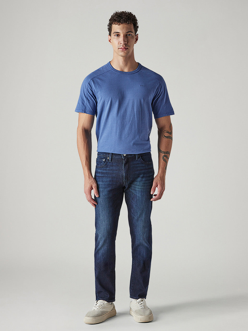 Men's 511 Dark Blue Slim Fit Mid Rise Jeans - Front View