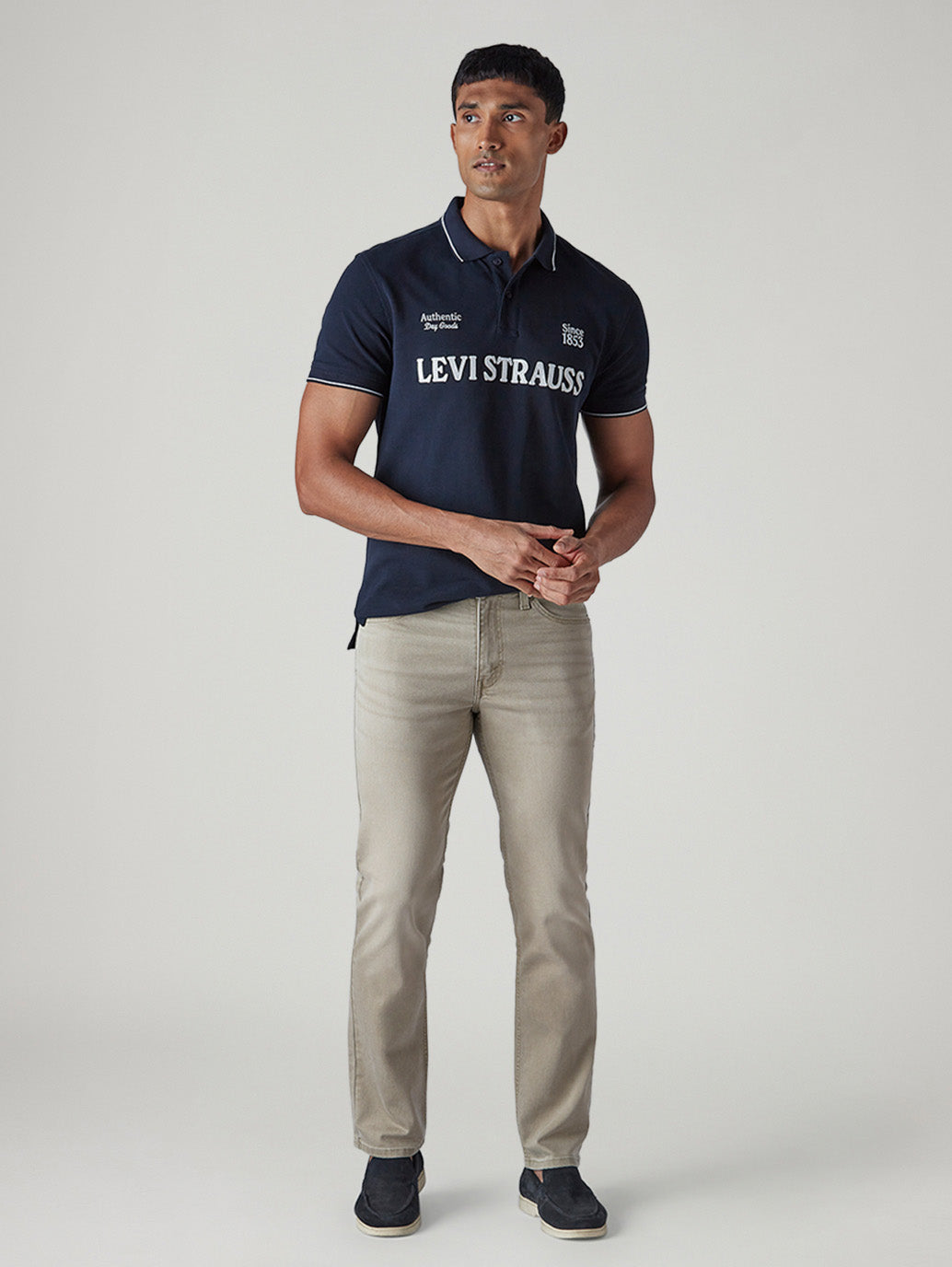 Men's 511 Beige Slim Fit Mid Rise Overdyed Jeans - Styleshot View