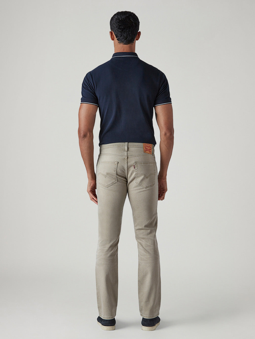 Men's 511 Beige Slim Fit Mid Rise Overdyed Jeans - Back View