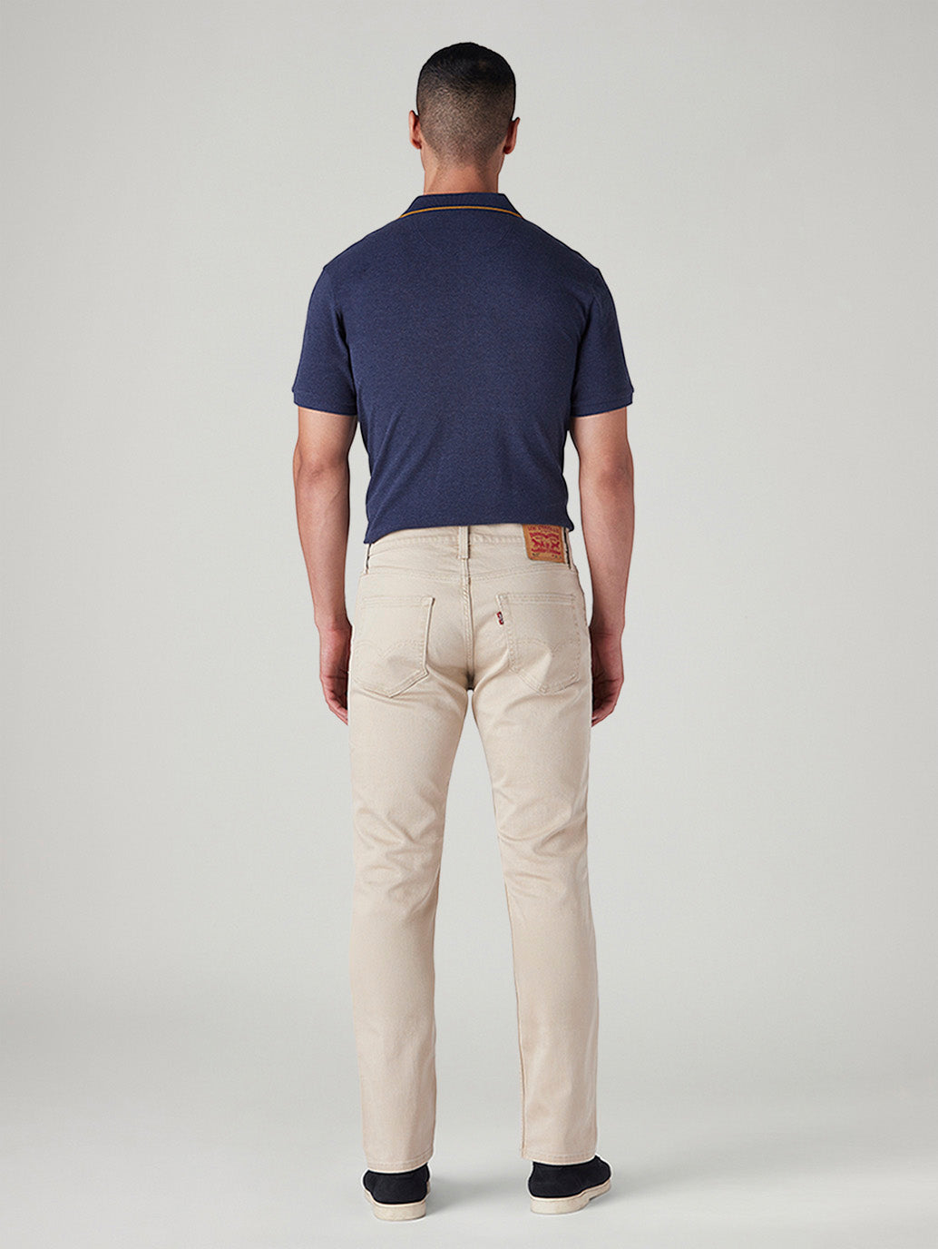 Men's 511 Beige Slim Fit Mid Rise Overdyed Jeans - Back View