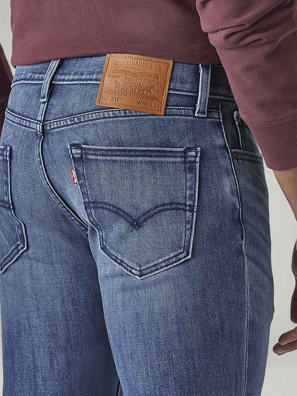 Men's 511 Tinted Med Indigo Slim Fit Mid Rise Bi-Stretch Jeans - 20 View