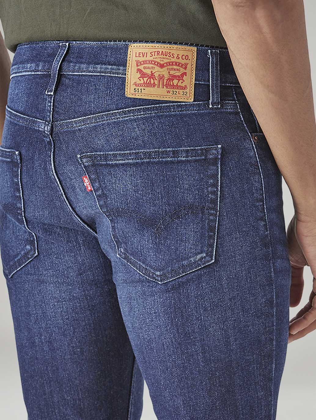 Men's 511 Dark Indigo Slim Fit Mid Rise Kooltex Jeans - Detail View