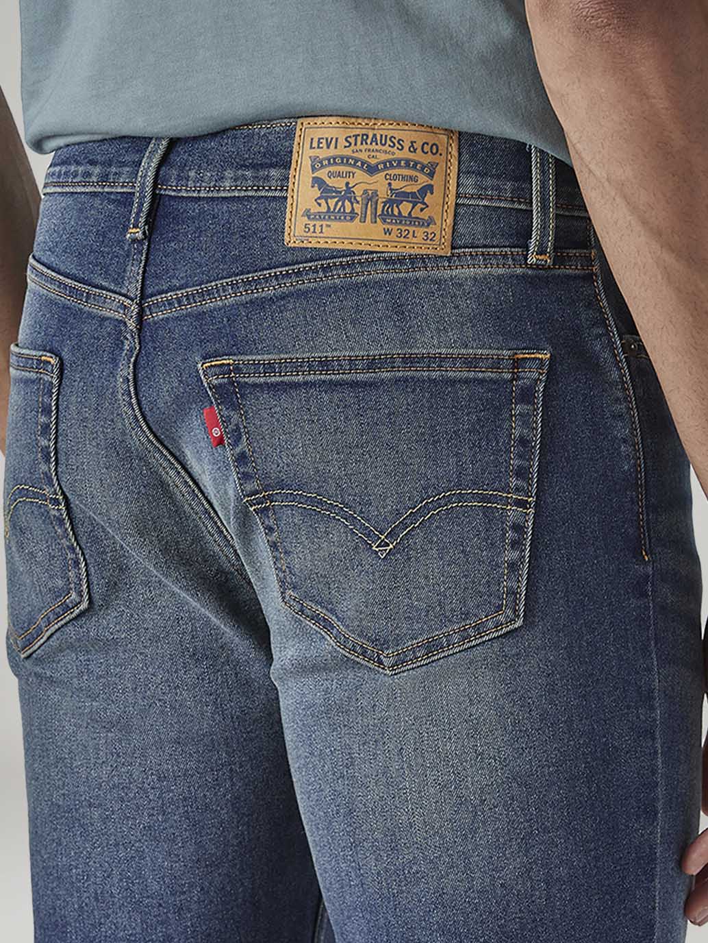 Men's 511 Tinted Dark Indigo Slim Fit Mid Rise Jeans - Detail View
