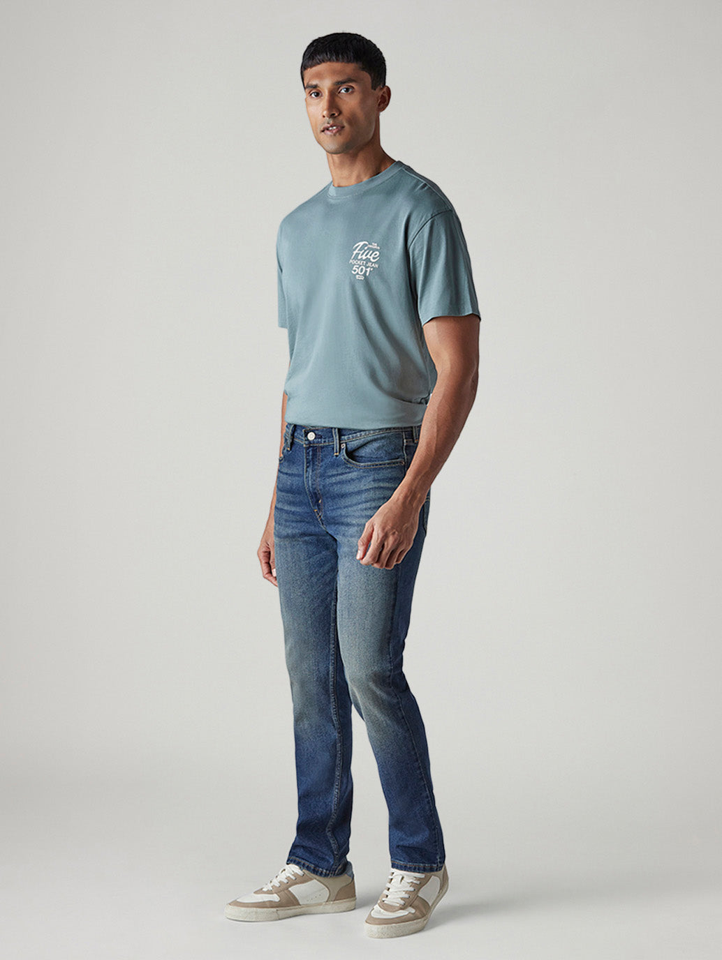 Men's 511 Tinted Dark Indigo Slim Fit Mid Rise Jeans - Side View