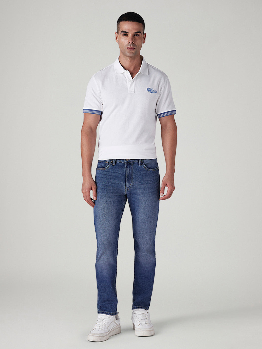 Men's 511 Blue Slim Fit Mid Rise Jeans - Front View