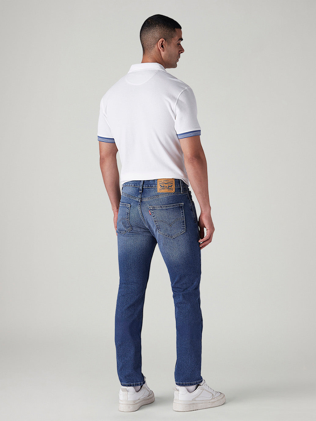 Men's 511 Blue Slim Fit Mid Rise Jeans - Back View