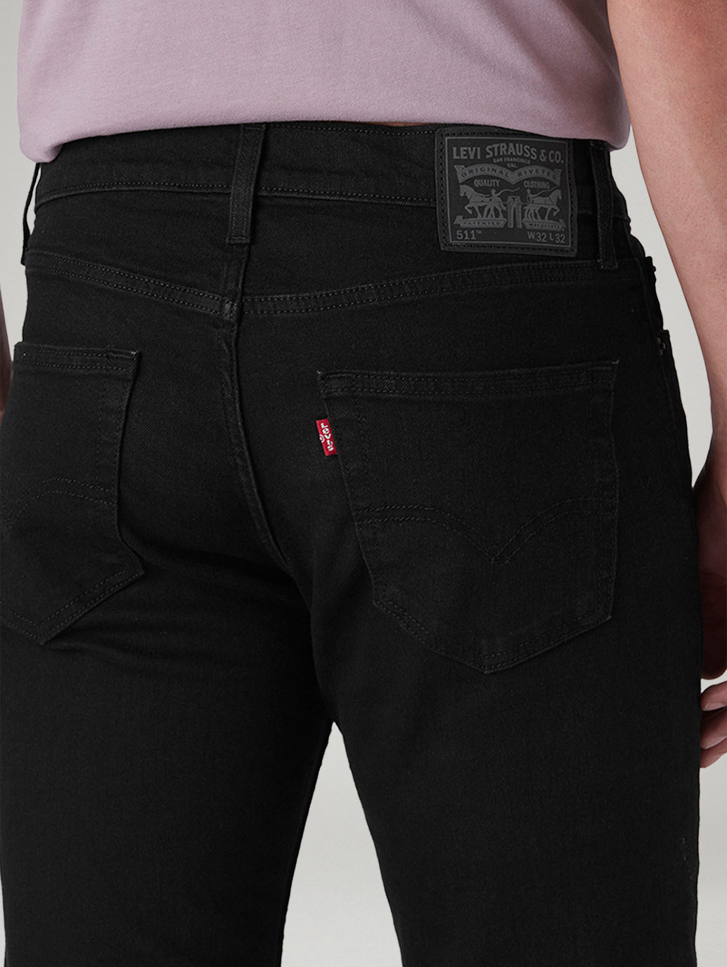 Men's 511 Black Slim Fit Mid Rise Jeans - Detail View