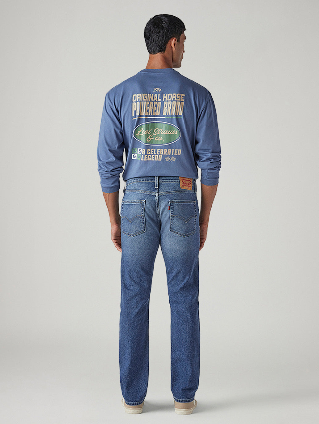 Men's 511 Light Blue Slim Fit Mid Rise Jeans - Back View