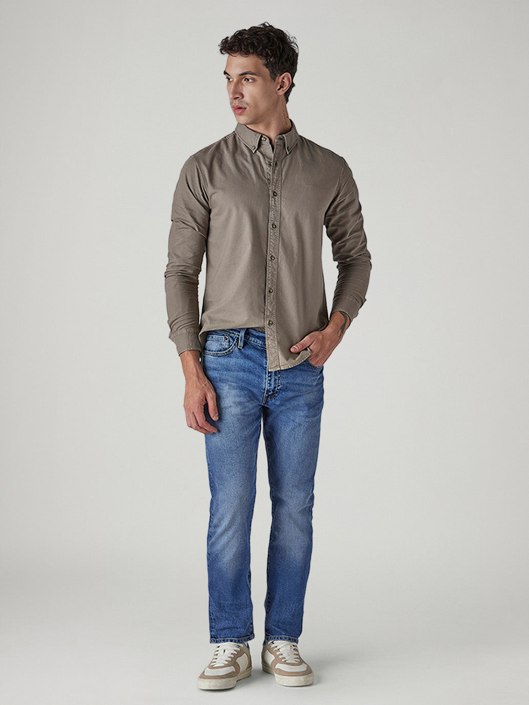 Men's 511 Blue Slim Fit Mid Rise Selvedge Linen Jeans