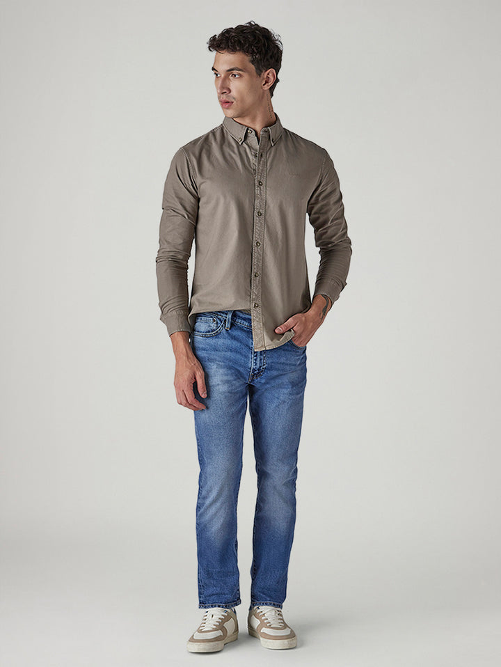 Men's 511 Blue Slim Fit Mid Rise Selvedge Linen Jeans