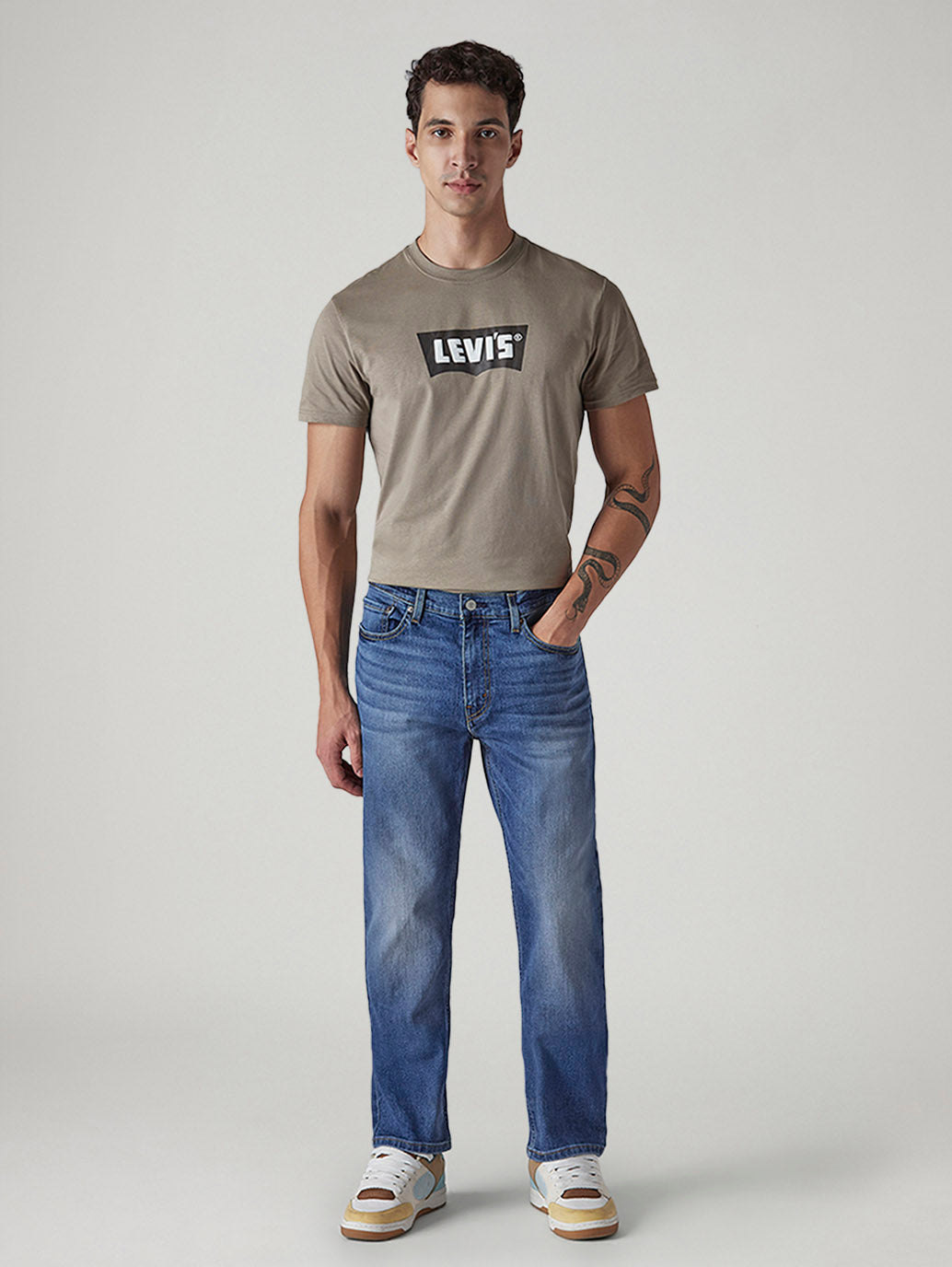 Men's 541 Blue Athletic Tapered Fit Mid Rise Jeans