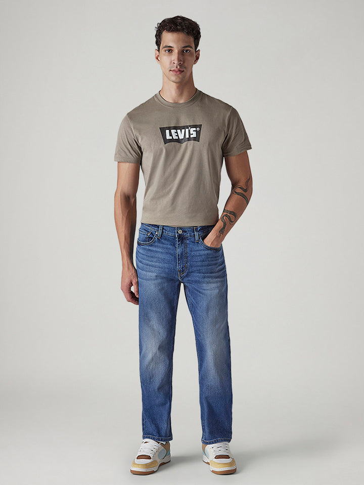 Men's 541 Blue Athletic Tapered Fit Mid Rise Jeans