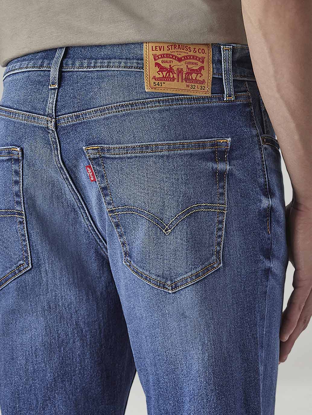 Men's 541 Blue Athletic Tapered Fit Mid Rise Jeans - 20 View