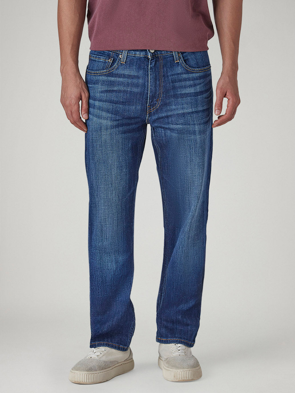 Men's 541 Dark Indigo Athletic Tapered Fit Mid Rise Jeans - Front View
