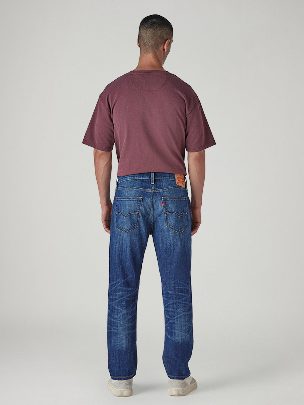 Men's 541 Dark Indigo Athletic Tapered Fit Mid Rise Jeans - Back View