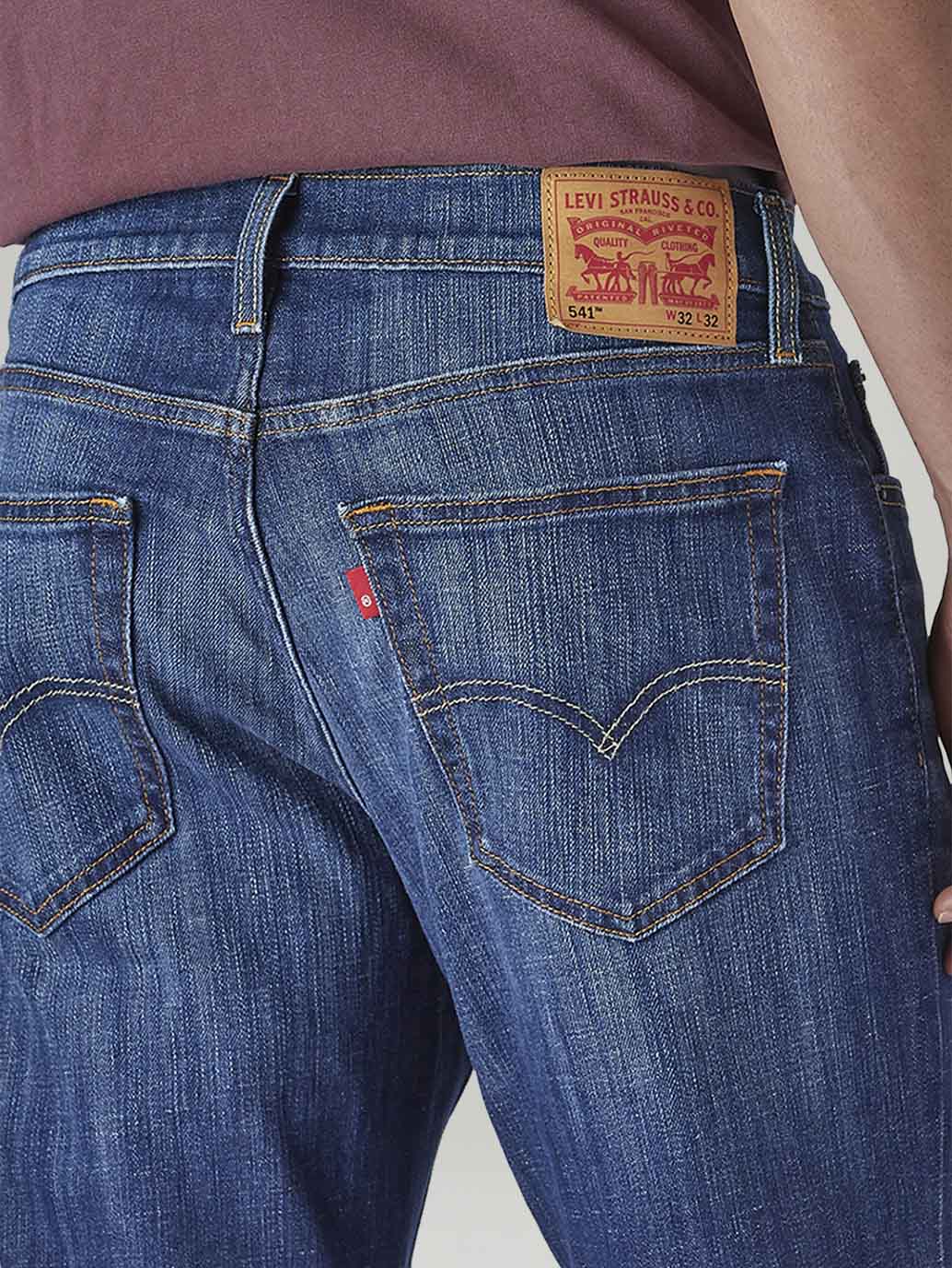 Men's 541 Dark Indigo Athletic Tapered Fit Mid Rise Jeans - 20 View