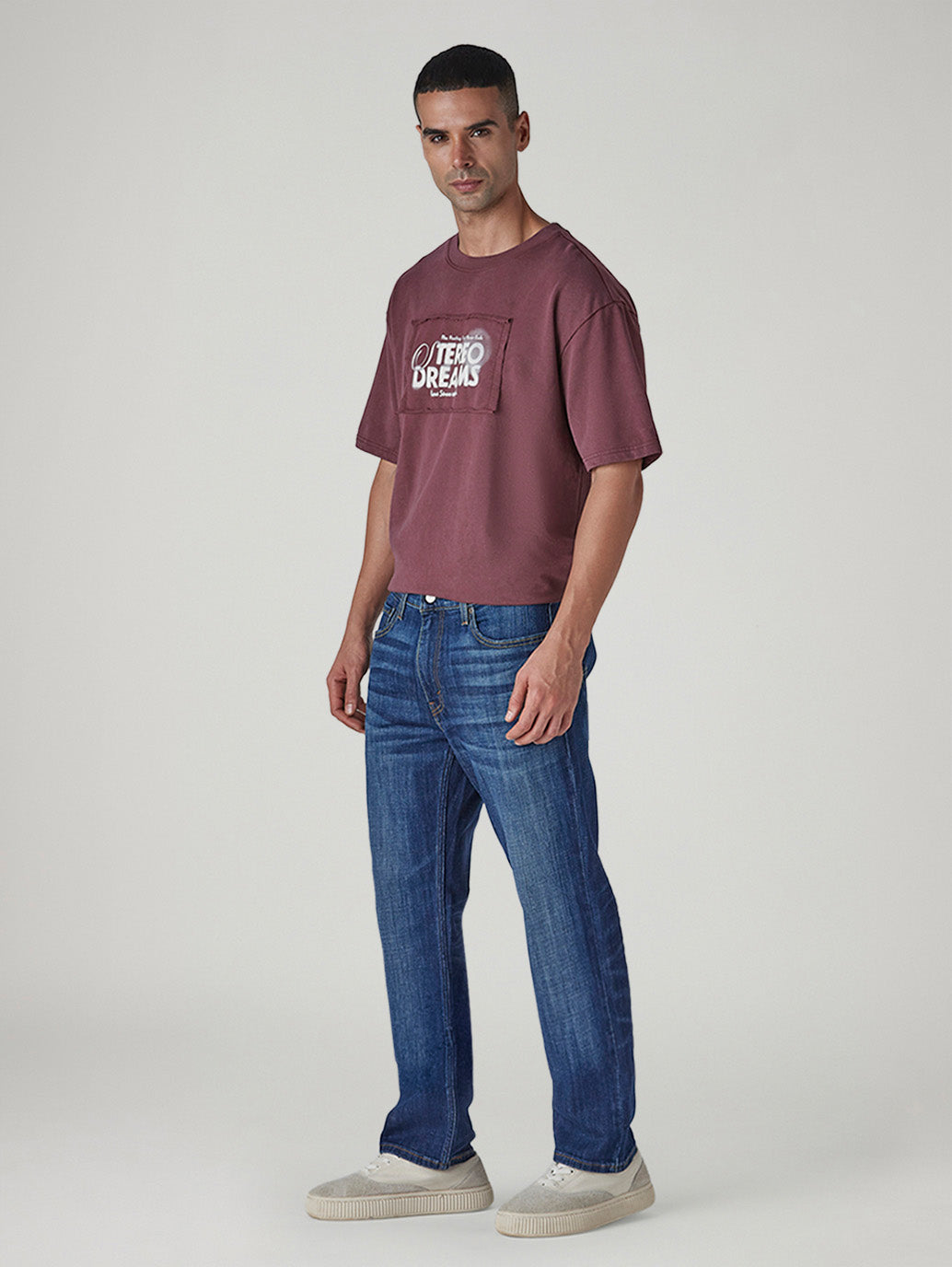 Men's 541 Dark Indigo Athletic Tapered Fit Mid Rise Jeans - Side View
