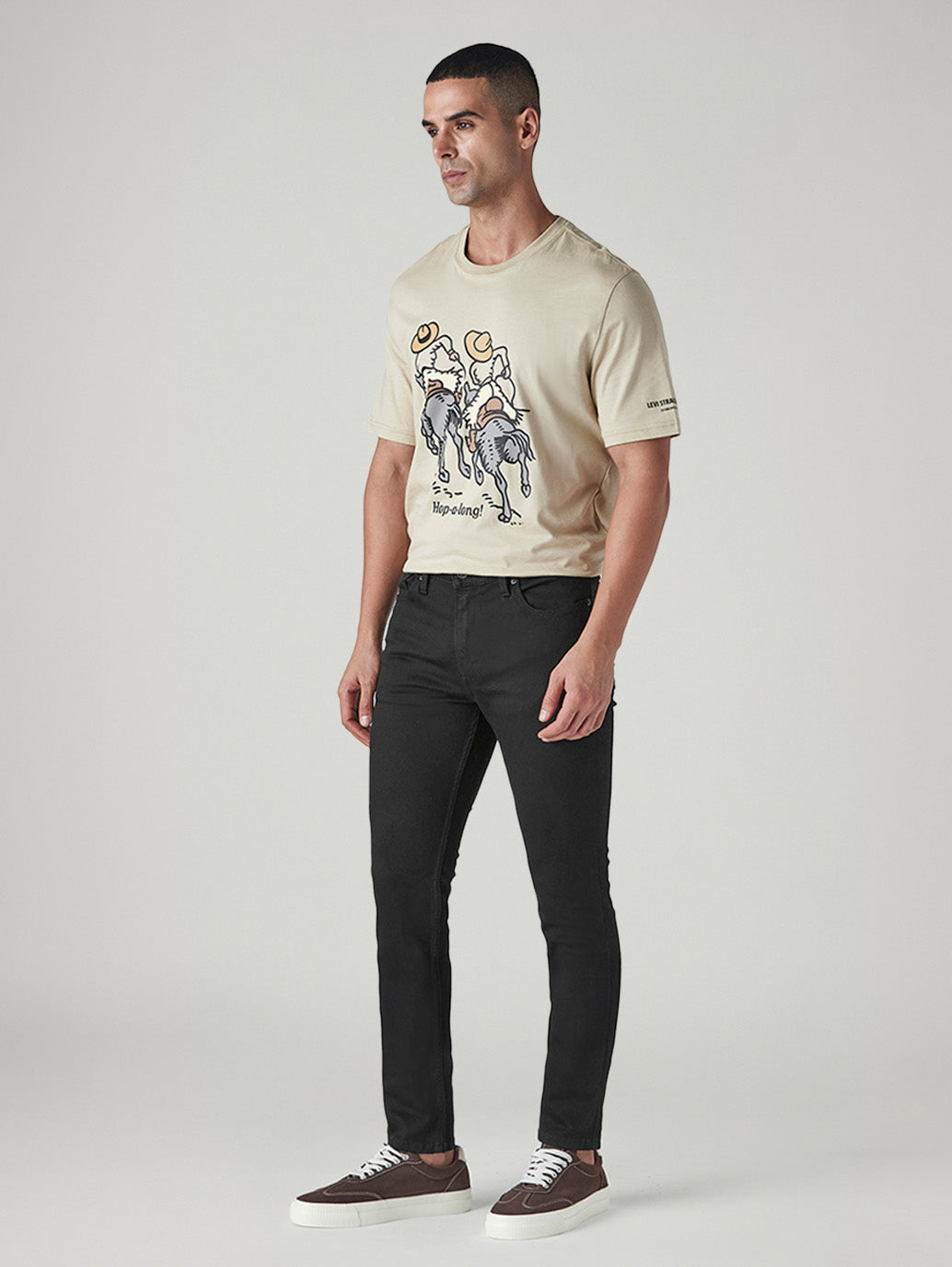 Men's 511 Black Slim Fit Mid Rise Jeans - Side View