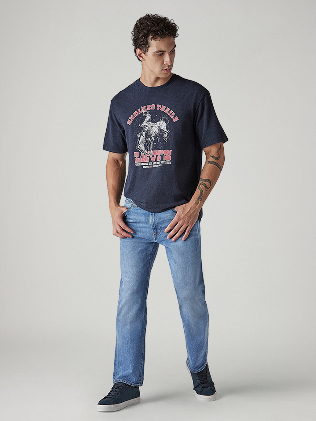 Men's 541 Light Blue Athletic Tapered Fit Mid Rise Selvedge Jeans