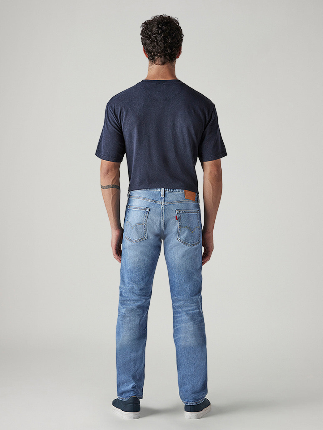 Men's 541 Light Blue Athletic Tapered Fit Mid Rise Selvedge Jeans - Back View