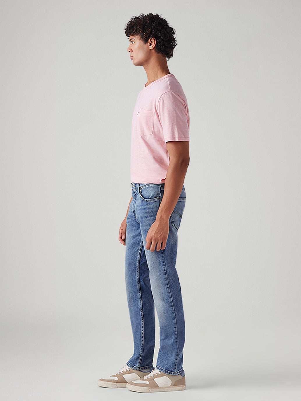 Men's 511 Blue Slim Fit Mid Rise Jeans - Side View