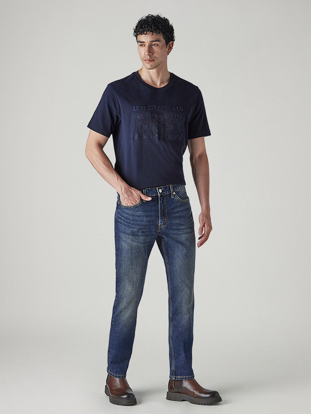 Men's 511 Blue Slim Fit Mid Rise Jeans - Side View