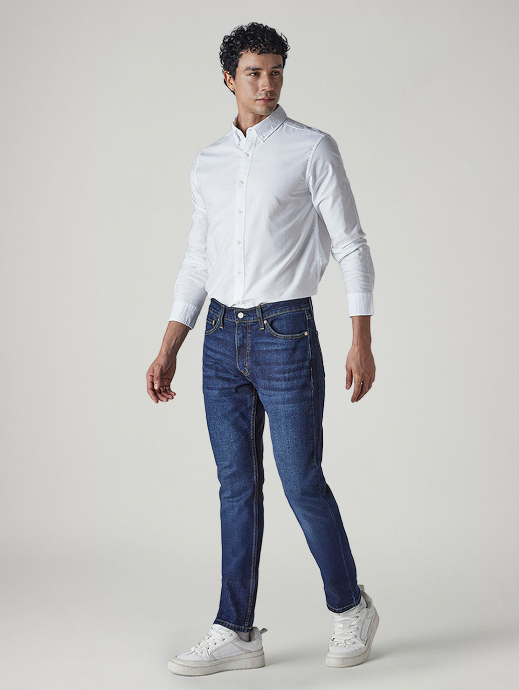 Men's 511 Dark Indigo Slim Fit Mid Rise Jeans - Side View