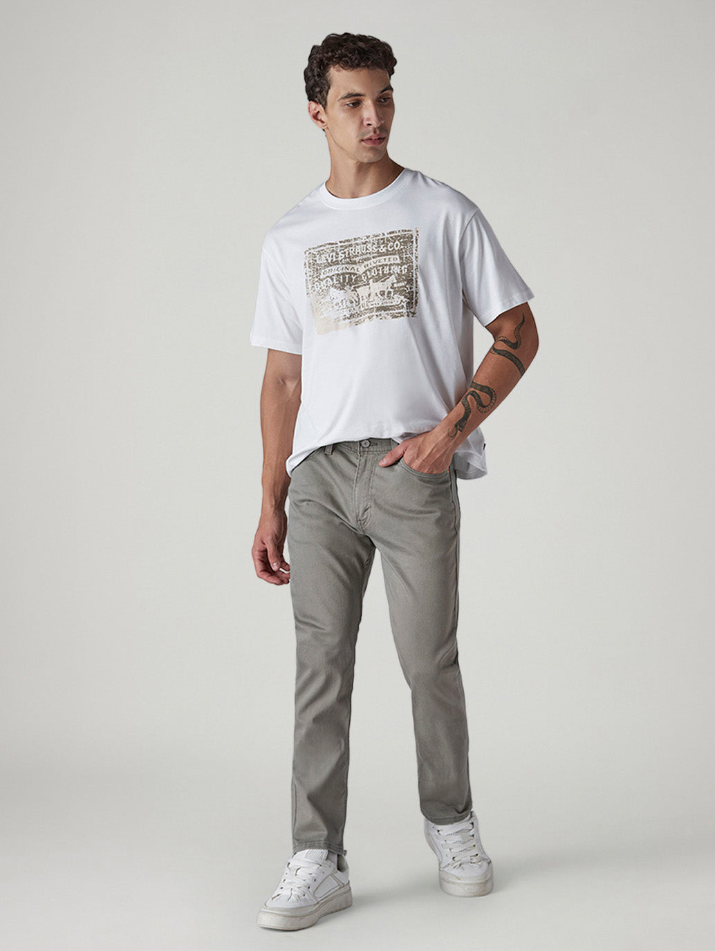 Men's 511 Grey Slim Fit Mid Rise Overdyed Jeans