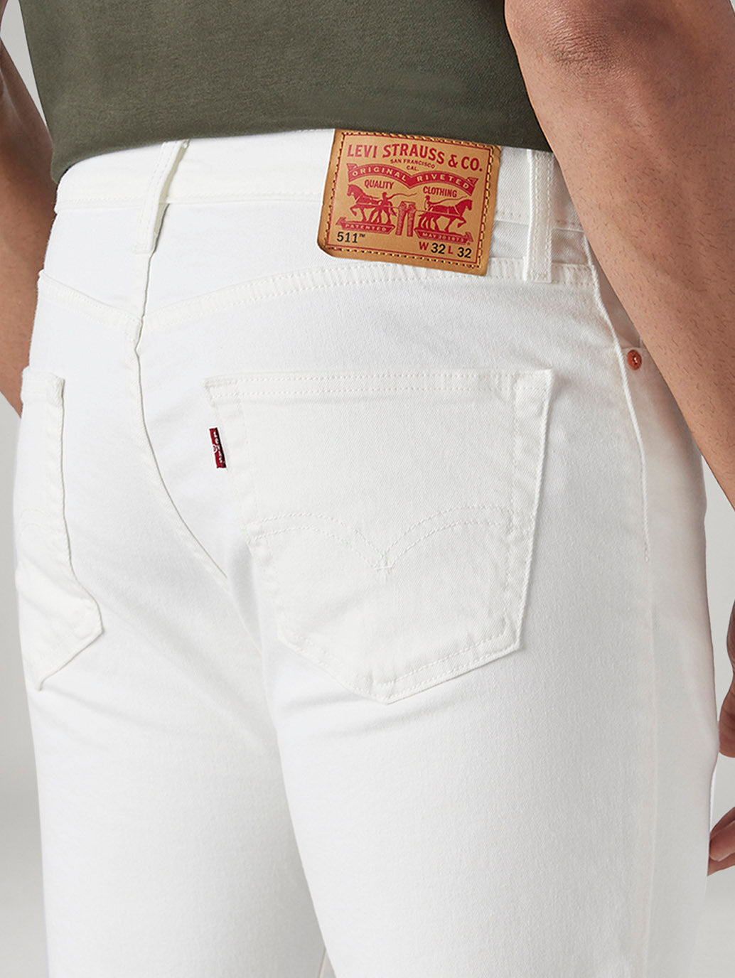 Men's 511 White Slim Fit Mid Rise Overdyed Jeans - Detail View