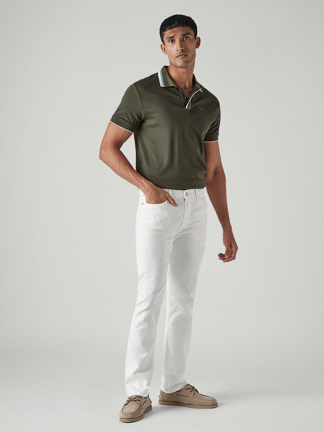 Men's 511 White Slim Fit Mid Rise Overdyed Jeans - Side View