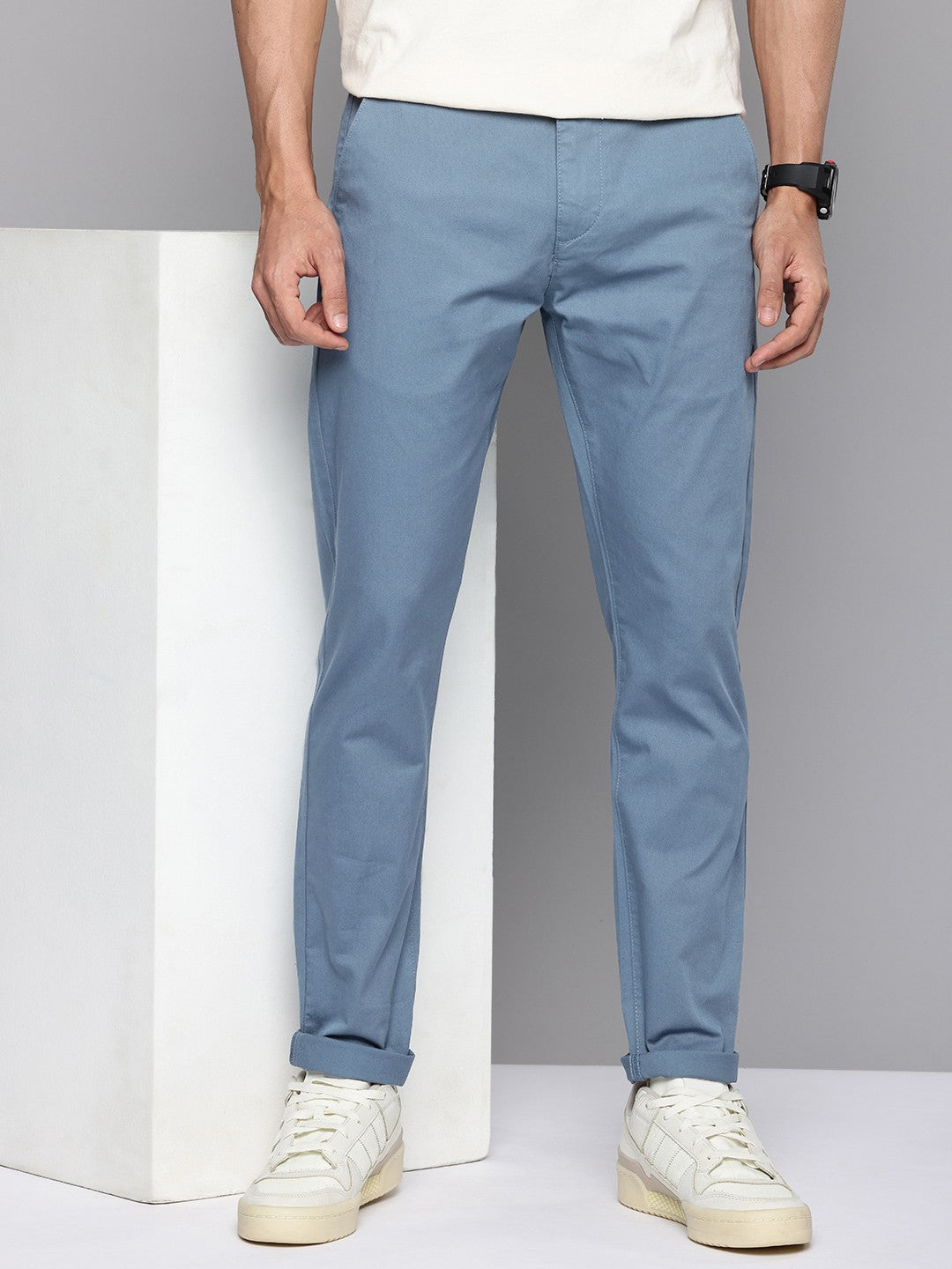 Men's 512 Blue Slim Tapered Fit Trousers - 182a8bc8-85bd-40b3-b439-840e72146a3e1737115423029-Mens-Blue-Slim-Tapered-Fit-Trousers-9811737115422084-1 View