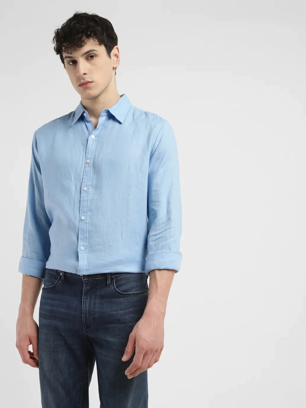 Men's Solid Slim Fit Linen Shirt
