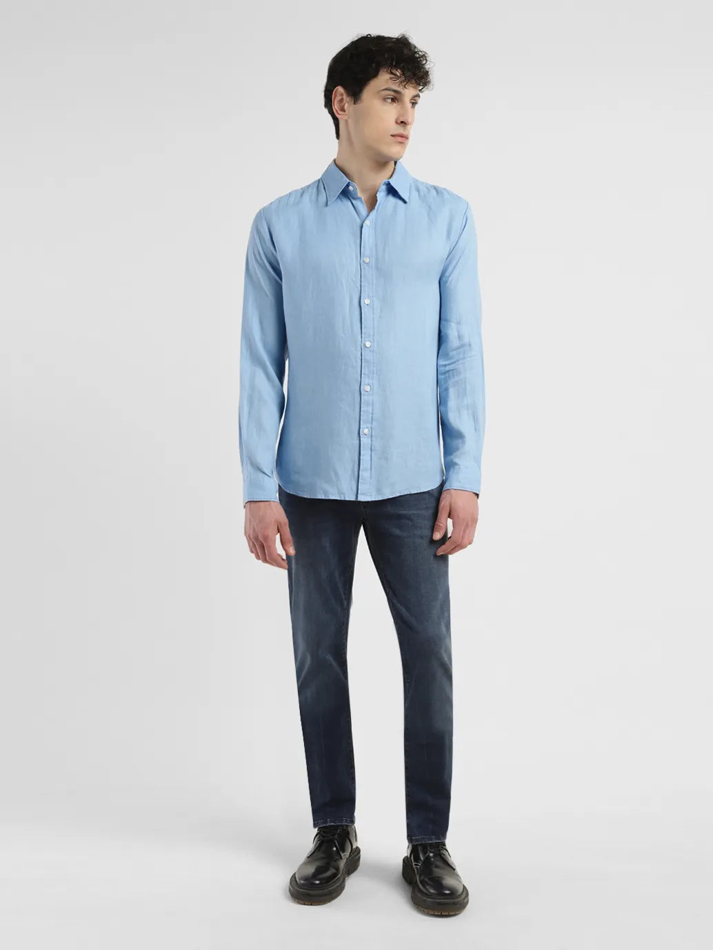 Men's Solid Slim Fit Linen Shirt - 826f175c-8764-4c80-957f-3e2e38c094b8 View
