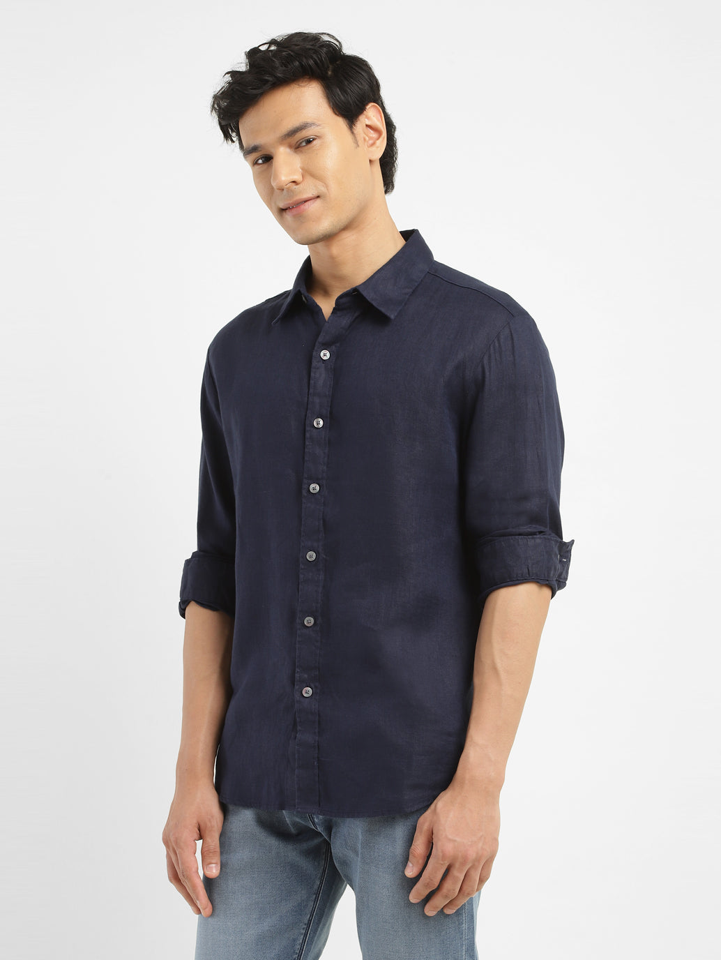 Men's Redloop Solid Slim Fit Shirt - Side View