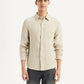 Men's Redloop Solid Slim Fit Linen Shirt - Front View