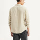 Men's Redloop Solid Slim Fit Linen Shirt - Back View
