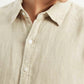 Men's Redloop Solid Slim Fit Linen Shirt - Detail View